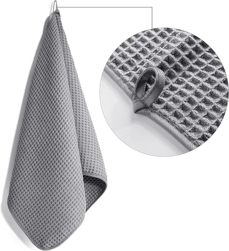 Polyte 430 GSM Microfiber Lint Free Hand Towel, 16 x 30 in, 4 Pack (Waffle Weave) - Image 3